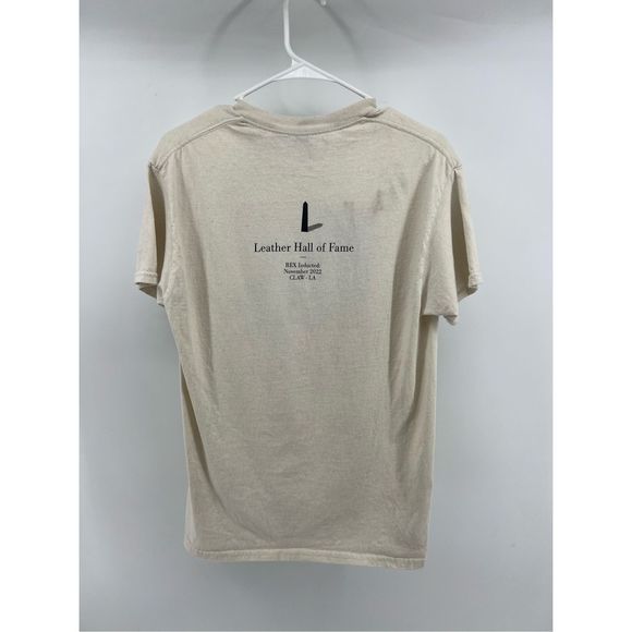 Club Claw LA Graphic Tee S Leather Hall of Fame Gildan Heavy Cotton Cream Black - Picture 5 of 5